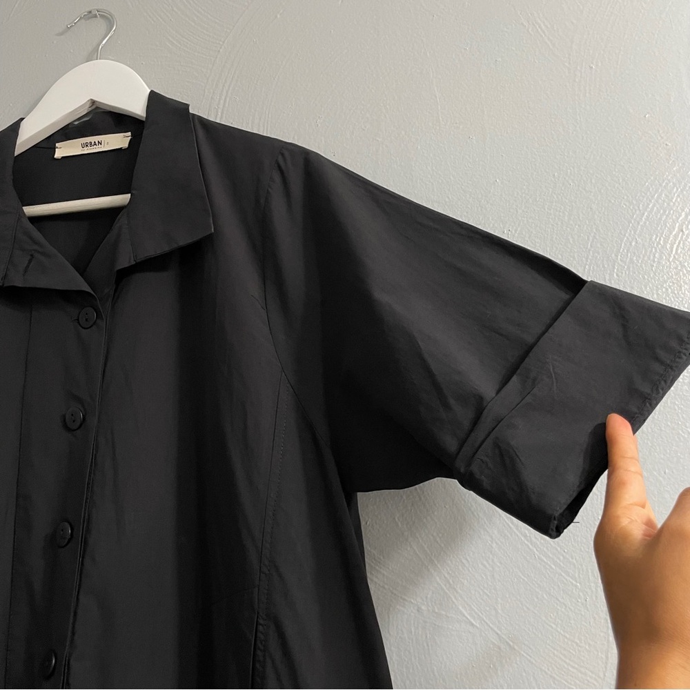 Alembika Urban black pleated shirt dress lagenlook oversized size S US(8) - Picture 5 of 15
